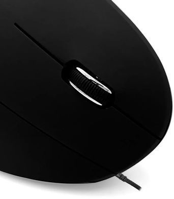 Миша Media-Tech Vertic Black, Black, Офісна, Дротова, 6, USB, 2400, 1.50 м, Пластик, 110 &times; 75 &times; 76 мм, Вертикальний, для правої руки, Оптичний