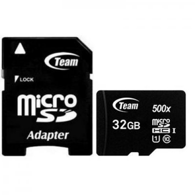 КП Team microSD 32Gb 10class, Micro SD, 32 ГБ, 10 Class, Для смартфонів, Для камер, Для відеореєстраторів, Для дронів