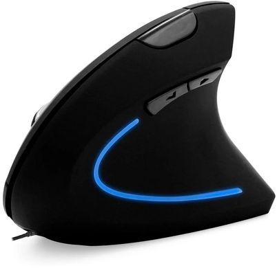 Миша Media-Tech Vertic Black, Black, Офісна, Дротова, 6, USB, 2400, 1.50 м, Пластик, 110 &times; 75 &times; 76 мм, Вертикальний, для правої руки, Оптичний