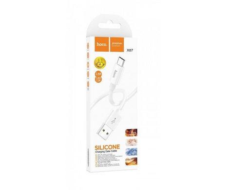 Кабель Hoco X87 MicroUSB 1m White