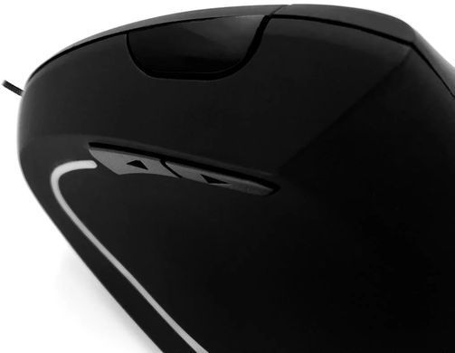 Миша Media-Tech Vertic Black, Black, Офісна, Дротова, 6, USB, 2400, 1.50 м, Пластик, 110 &times; 75 &times; 76 мм, Вертикальний, для правої руки, Оптичний