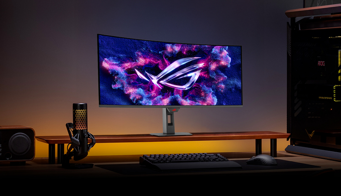 Монітор Asus 34" ROG Strix XG34WCDG (90LM0B70-B01171) OLED Black Curved 175Hz, Геймінг, 3440&times;1440, 34", 175 Гц, OLED, OLED, ROG Strix, 10 біт, 21:9, Регулювання кута нахилу, Вигнутий, HDMI, DisplayPort, 3.5 мм audio, 100&times;100, Матове, 0.03 мс