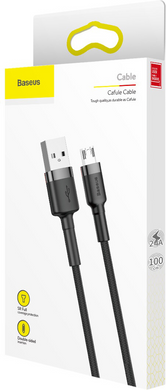 Кабель Baseus CAMKLF-BG1 MicroUSB Kevlar 1m Black