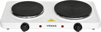 Електроплита Vegas VEP-0040 (2 конф.) 2000W Білий, Білий
