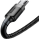 Кабель Baseus CAMKLF-BG1 MicroUSB Kevlar 1m Black