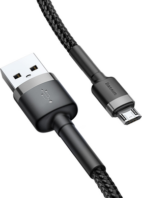 Кабель Baseus CAMKLF-CG1 MicroUSB Kevlar 2m Black