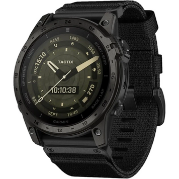 Смарт годинник Garmin Tactix 7 AMOLED (010-02931-14), 51 мм, Моніторинг стресу, ЕКГ, Температура тіла, Альтиметр, Тривожна кнопка SOS, Моніторинг сну, Підрахунок кроків, Tactix 7 AMOLED, iOS + Android, 14+ днів, AMOLED, Bluetooth, GPS, Wi-Fi, Магнітна зарядка, NFC, USB-C, ЧСС, SpO2, ЕКГ, Температура, Акселерометр, Гіроскоп, Барометр, Кругла, MIL-STD