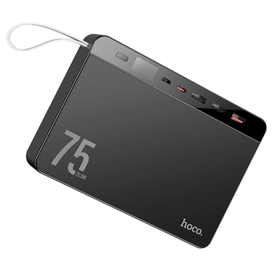 Power Bank Hoco J94 Overlord 22.5W 75000mAh Black, 75 000 mAh, 22.5W, USB-C + Micro-USB, 2&times; USB-A + USB-C, Смартфони та планшети