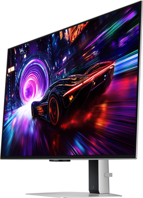 Монітор Samsung 32" Odyssey G8 G81SF (LS32FG812SIXUA) OLED Silver 240Hz, 3840&times;2160, 32", 240 Гц, OLED, OLED, Odyssey G8, 10 біт, 16:9, Кут нахилу 90 градусів; Регулювання кута нахилу; Регулювання висоти, Плаский, DisplayPort, 3.5 мм audio, 2&times;HDMI, USB Hub, 100&times;100, Матове, 0.03 мс
