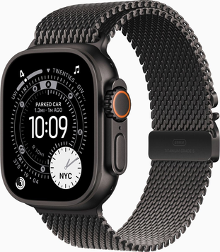 Apple Watch Ultra 3 GPS + Cellular 49mm Black Titanium Case with Black Alpine Loop M MF0V4, Jet Black, 49 мм, Моніторинг стресу, ЕКГ, Виявлення аварій, Температура тіла, Альтиметр, Глибиномір, Тривожна кнопка SOS, Моніторинг сну, Підрахунок кроків, Визначення падінь, Watch Ultra 3, iOS, 3-7 днів, AMOLED, Bluetooth, GPS, Wi-Fi, LTE, Магнітна зарядка, USB-C, Барометр, ЧСС, SpO2, ЕКГ, Температура, Акселерометр, Гіроскоп, Прямокутна, WR100m