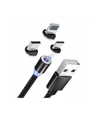 Кабель Tranyoo XS4 3in1 Lightning/Type-C/MicroUSB 1m Black