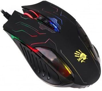 Миша Bloody Q50 Battlefield Black, Black, Ігрова, Дротова, 7, USB, 3200, 1.80 м, Пластик, 125 &times; 78 &times; 43 мм, Ергономічний для правої руки, Оптичний