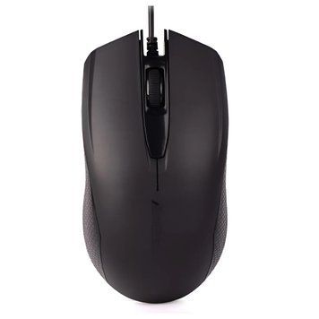 Миша A4Tech OP-760 Black USB V-Track, Black, Офісна, Дротова, 3, USB, 1200, 1.50 м, Пластик, 119 &times; 64 &times; 38 мм, Симетричний, Оптичний