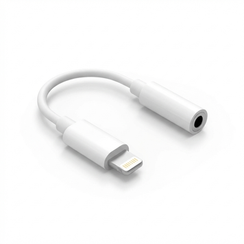 Перехідник Tranyoo T-E7 3.5mm to Lightning White, Перехідник, 3.5 мм - Lightning, Standard Charging, 0.1 м, Для аудіо, М'який пластик