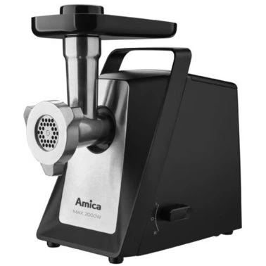 М'ясорубка Amica MM3011 2000W Чорний, 2000 Вт, Решітка дрібна, Решітка велика, Насадка для ковбасок, Насадка кеббе, Решітка середня