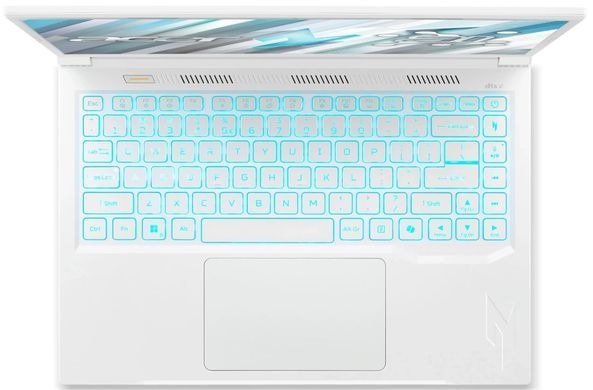 Ноутбук Acer Nitro V 14 ANV14-61-R3WX (NH.QU6EU.002) White, Nitro V 14, Геймінг, Ryzen 5 8645HS, AMD Ryzen 5, 6, SSD, 512 ГБ, Дискретна, NVIDIA GeForce RTX 2050, 4 ГБ, DDR5, 16 ГБ, 5600 МГц, 14.5", 1920&times;1200, IPS, 300 ніт, 120 Гц, USB-A; USB-A; USB4; HDMI, 59 Вт&middot;год