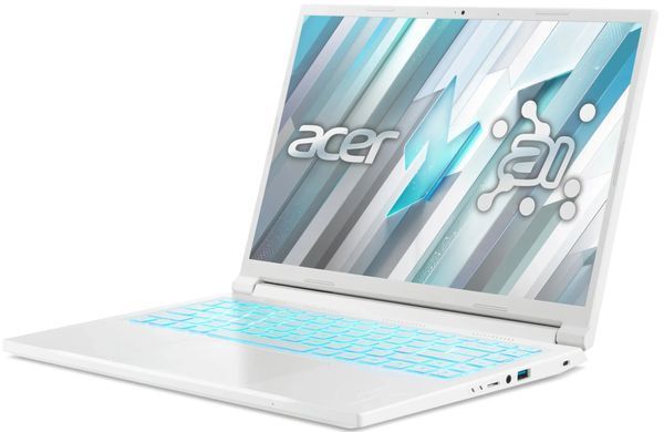 Ноутбук Acer Nitro V 14 ANV14-61-R3WX (NH.QU6EU.002) White, Nitro V 14, Геймінг, Ryzen 5 8645HS, AMD Ryzen 5, 6, SSD, 512 ГБ, Дискретна, NVIDIA GeForce RTX 2050, 4 ГБ, DDR5, 16 ГБ, 5600 МГц, 14.5", 1920&times;1200, IPS, 300 ніт, 120 Гц, USB-A; USB-A; USB4; HDMI, 59 Вт&middot;год