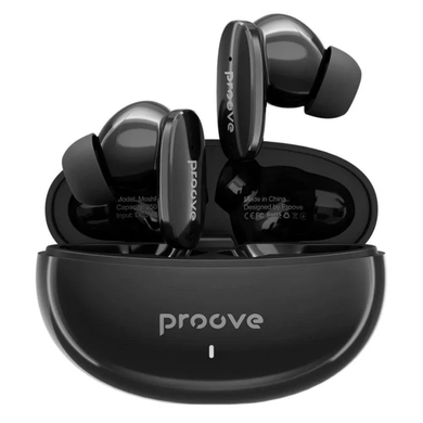 Bluetooth Earphones Proove MoshPit Black Glossy, Jet Black, TWS (вкладиші), 25 год, Повсякденне, USB-C, Bluetooth, 5.1, Є, Немає