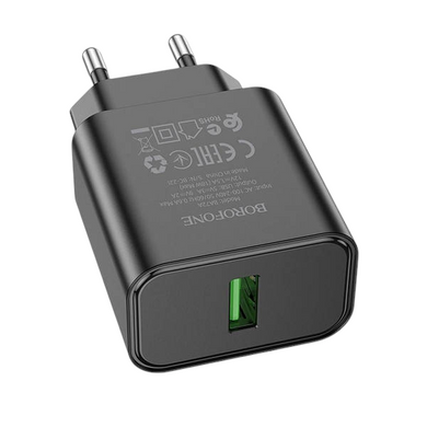 МЗП Borofone BA72A QC 3.0 18W/1USB Black