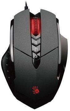 Мишка A4Tech V7M Bloody Black USB V-Track, Black, Ігрова, Дротова, 8, USB, 3200, 1.80 м, Пластик, 122 &times; 77 &times; 32 мм, Симетричний, Оптичний