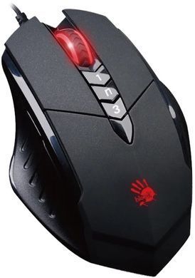 Мишка A4Tech V7M Bloody Black USB V-Track, Black, Ігрова, Дротова, 8, USB, 3200, 1.80 м, Пластик, 122 &times; 77 &times; 32 мм, Симетричний, Оптичний