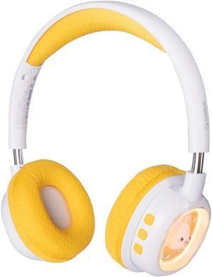 Навушники Bluetooth Gelius MIAOSpace GP HP-009 White/Yellow, White, Повнорозмірні, 25 год, Повсякденне, USB-C, Bluetooth, 5.4, Є, Немає