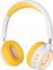 Навушники Bluetooth Gelius MIAOSpace GP HP-009 White/Yellow, White, Повнорозмірні, 25 год, Повсякденне, USB-C, Bluetooth, 5.4, Є, Немає