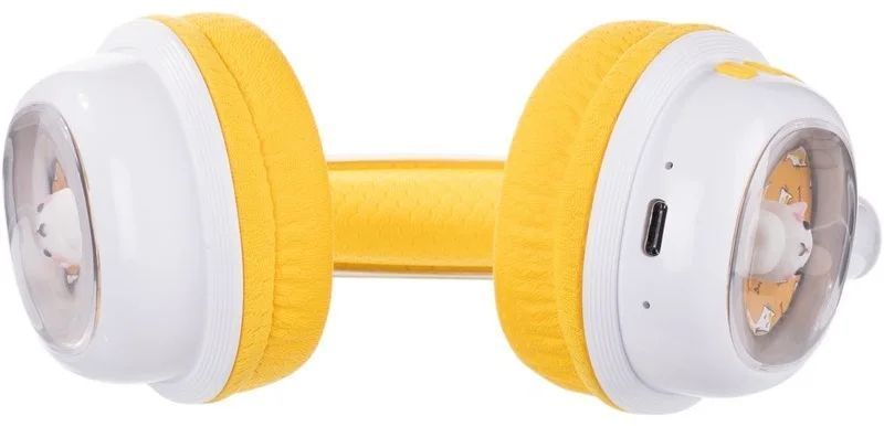 Навушники Bluetooth Gelius MIAOSpace GP HP-009 White/Yellow, White, Повнорозмірні, 25 год, Повсякденне, USB-C, Bluetooth, 5.4, Є, Немає