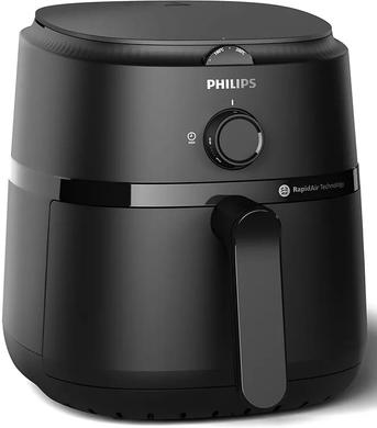 Мультипіч PHILIPS NA120/00 Black, 4.2 л, 1500 Вт, RapidAir, 12 програм, Таймер, Антипригарне покриття, Можна мити в посудомийній машині