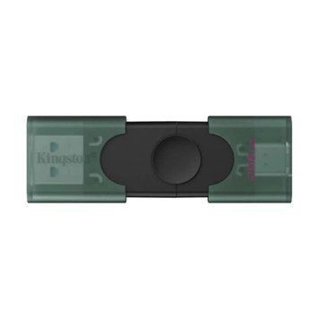 USB Flash Kingston 256GB DataTraveler DuoG2 USB-A + USB-C 3.2 Gen1 Black/Green, USB 3.2, USB 3.2, OTG флеш-накопичувач, Не вказано виробником, Не вказано виробником