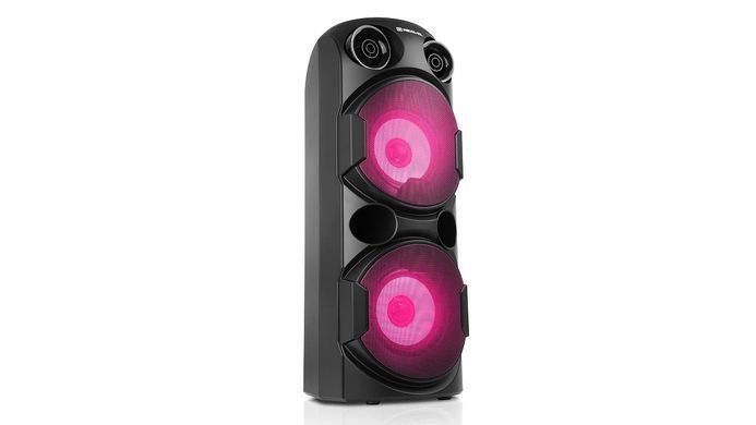 Акустична система REAL-EL X-780 Black, Black, Bluetooth, AUX, USB, microSD, Мікрофон, Акумулятор, 80 Вт, До 8 годин, TWS, Караоке, RGB-підсвічування, Еквалайзер, Дистанційне керування