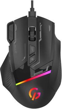 Миша GamePro GM300B Black, Black, Ігрова, Дротова, 7, USB, 7200, 1.50 м, Пластик, 126 &times; 82 &times; 42 мм, Ергономічний для правої руки, Оптичний