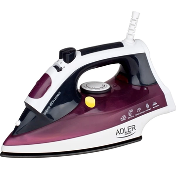 Праска Adler AD5022 Білий/Фіолетовий, Керамічна, Паровий; Вертикальний, 2000 Вт, 20 г/хв, 80 г/хв