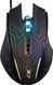Миша A4Tech X87 Oscar Neon Black USB, Ігрова, Дротова, 8, USB, 2400, 1.80 м, Пластик, 128 &times; 67 &times; 40 мм, Ергономічний для правої руки, Оптичний