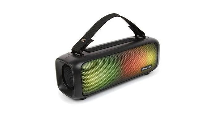 Акустична система REAL-EL X-717 Black, Black, Bluetooth, AUX, USB, Акумулятор, 8 Вт, Не заявлено, TWS, Вбудований мікрофон, RGB-підсвічування
