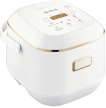 Мультиварка Tefal RK601134 White, 2 л, 350 Вт, Антипригарне покриття, Приготування на парі, Сенсорне керування, Підтримання тепла, 7 програм, Сферична чаша, Знімний мережевий шнур