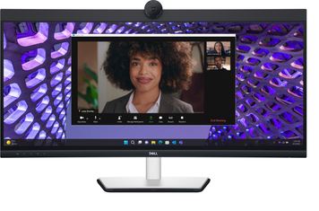 Монітор Dell 34" P3424WEB (210-BFOB) IPS Black/Silver Curved, Офіс, 3440&times;1440, 34", 60 Гц, IPS, W-LED, Pro P, 10 біт, 21:9, Кут нахилу 90 градусів; Регулювання кута нахилу; Регулювання висоти, Вигнутий, USB-C, HDMI, DisplayPort, 3.5 мм audio, USB Hub, RJ-45, 100&times;100, Матове, 5 мс