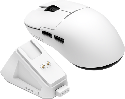 Миша бездротова ігрова Ajazz AJ159P with Charging Dock White