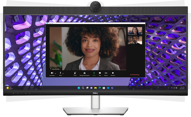 Монітор Dell 34" P3424WEB (210-BFOB) IPS Black/Silver Curved, Офіс, 3440&times;1440, 34", 60 Гц, IPS, W-LED, Pro P, 10 біт, 21:9, Кут нахилу 90 градусів; Регулювання кута нахилу; Регулювання висоти, Вигнутий, USB-C, HDMI, DisplayPort, 3.5 мм audio, USB Hub, RJ-45, 100&times;100, Матове, 5 мс