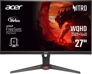 Монітор Acer 27" XV270UP6bmiiprx (UM.HX0EE.605) IPS Black 144Hz, Геймінг, 2560&times;1440, 27", 144 Гц, IPS, W-LED, XV, 8 біт, 16:9, Кут нахилу 90 градусів; Регулювання кута нахилу; Регулювання висоти, Плаский, HDMI, DisplayPort, 3.5 мм audio, 100&times;100, Матове, 1 мс