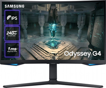 Монiтор Samsung 27" Odyssey G4 S27BG400EI (LS27BG400EIXUA) IPS Black, 1920&times;1080, 27", 240 Гц, IPS, W-LED, Odyssey G4, 8 біт, 16:9, Кут нахилу 90 градусів; Регулювання кута нахилу; Регулювання висоти, Плаский, HDMI, DisplayPort, 100&times;100, Матове, 1 мс