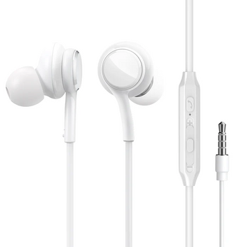 Навушники Joyroom JR-EW02 White, Для смартфонів, Для музики, Вакуумні, 3.5 мм, Внутрішньоканальні, Пульт управління, 108 дБ, 32 Ом, 1.2 м, Закрите