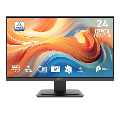 Монітор MSI 23.8" PRO MP241 E14V VA Black 144Hz, Геймінг, 1920&times;1080, 23.8", 144 Гц, VA, W-LED, Pro MP, 8 біт, 16:9, Регулювання кута нахилу, Плаский, HDMI, DisplayPort, 3.5 мм audio, 100&times;100, Матове, 1 мс