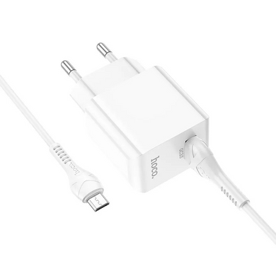 МЗП Hoco C98A QC3.0 18W + Кабель MicroUSB White