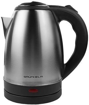 Електрочайник Grunhelm EKS-2028 1500W 1.8L Сріблястий/Чорний, 1.8 л, Нержавіюча сталь, 1500 Вт, 1