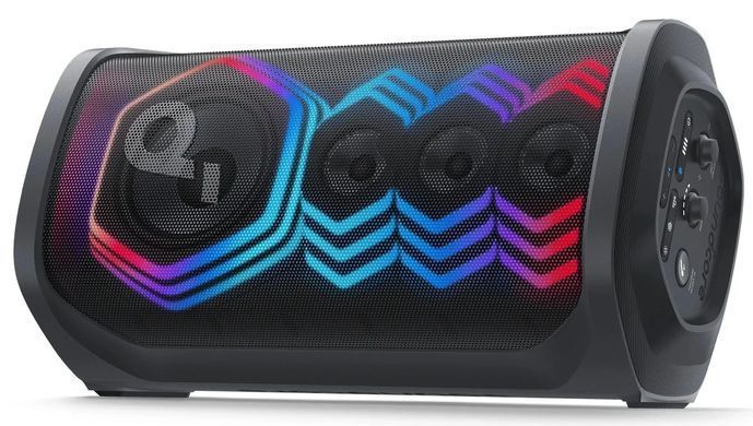 Акустична система Anker SoundCore Rave 3S Black (A31A3012), Black, Bluetooth, AUX, USB, Мікрофон, Акумулятор; Мережа, 200 Вт, До 12 годин, Керування через застосунок, Світлове шоу, BassUp, AI-караоке, Два бездротові мікрофони, IPX4