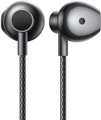 Навушники Joyroom JR-D8 Black, Для смартфонів, Для музики, Вакуумні, 3.5 мм, Внутрішньоканальні, Пульт управління, 108 дБ, 32 Ом, 1.2 м, Закрите