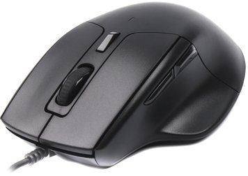 Миша Maxxter Mc-6B01 Black, Black, Офісна, Дротова, 6, USB, 1600, 1.35 м, Пластик, 110 &times; 68 &times; 38 мм, Ергономічний для правої руки, Оптичний