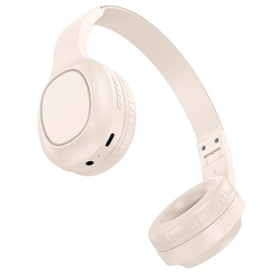 Навушники Bluetooth Hoco W46 Charm Milky White, Накладні, 20 год, Повсякденне, USB-C, Bluetooth, 5.3, Є, Немає