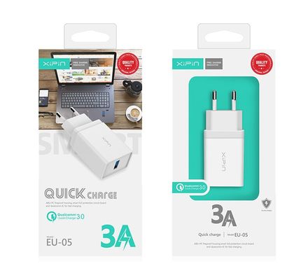 МЗП Xipin EU-05T QC3.0 + Cable MicroUSB White